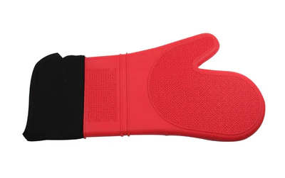 OVEN MITTS SILICONE RED 15'' W/CUFF